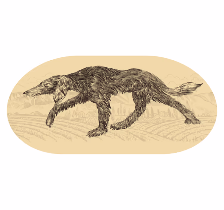 Tapis vinyle animal silhouette canine élégante - TenStickers