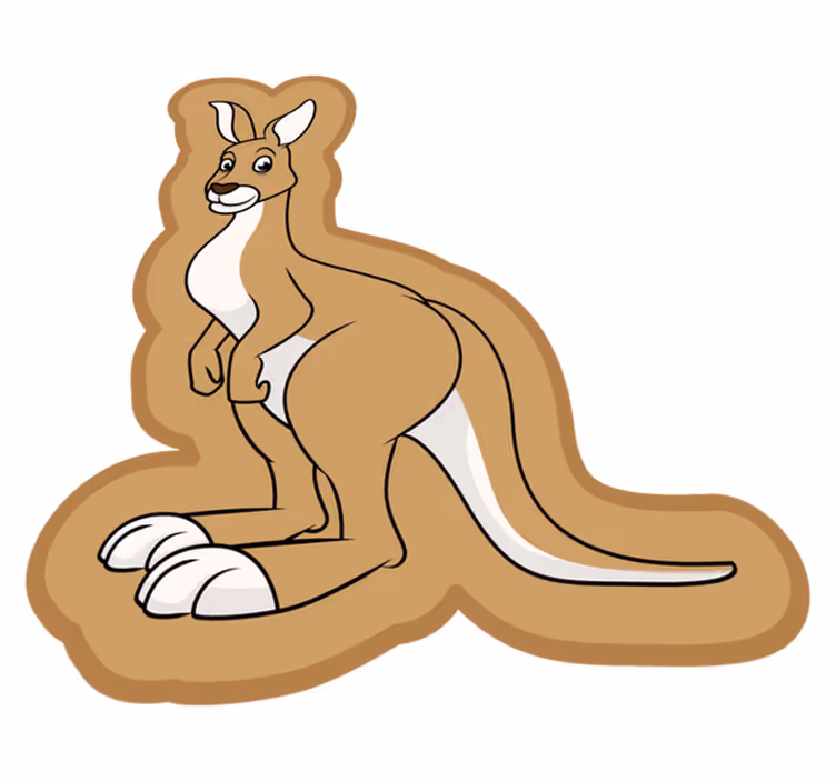 Tapis vinyle bébé personnage de kangourou - TenStickers