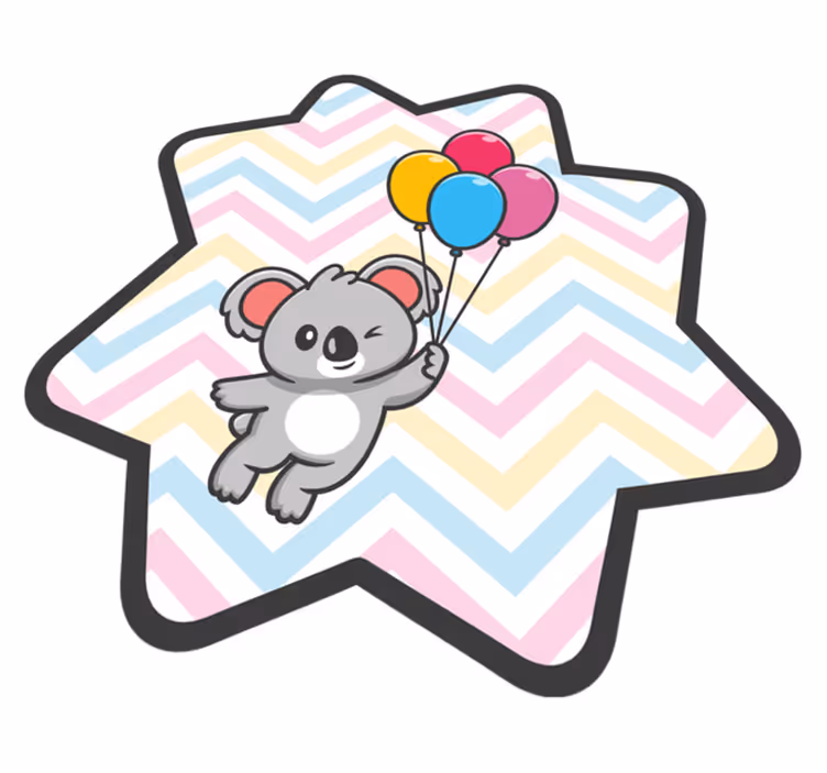 Tapis vinyle pour enfants ballon koala ludique - TenStickers