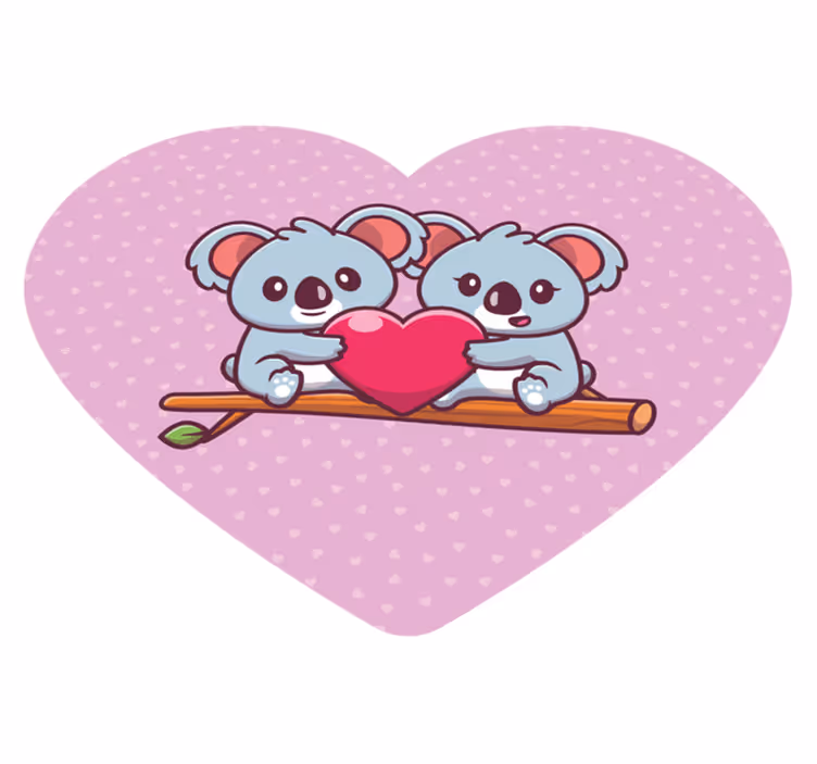 Tapis vinyle animal Couple koala sur brindille - TenStickers