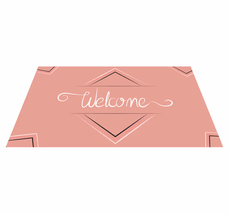 Tapis vinyle entrée panneau de bienvenue rose - TenStickers