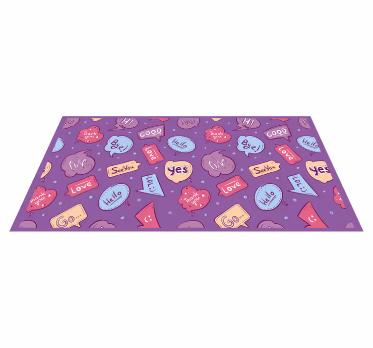 Tapis vinyle citation bulles de messages colorées - TenStickers
