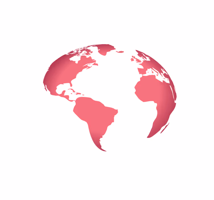 Tapis vinyle carte du monde mappemonde rose - TenStickers