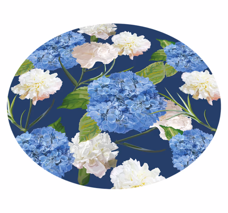 Tapis vinyle plantes motif d'hortensia - TenStickers