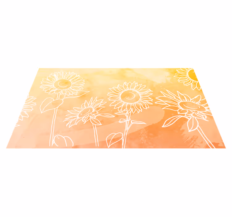 Tapis vinyle plantes motif de fleur de tournesol - TenStickers
