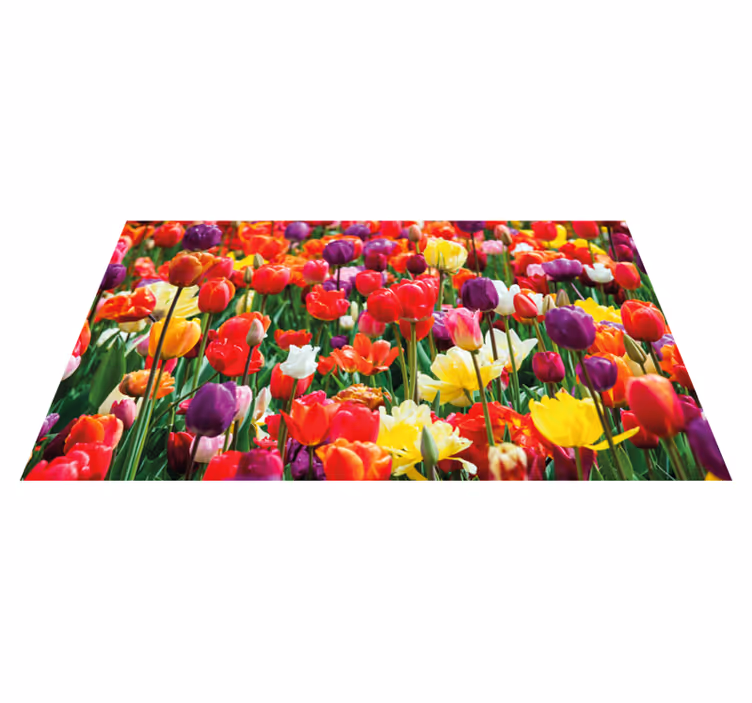 Tapis vinyle plantes composition de tulipes vibrantes - TenStickers