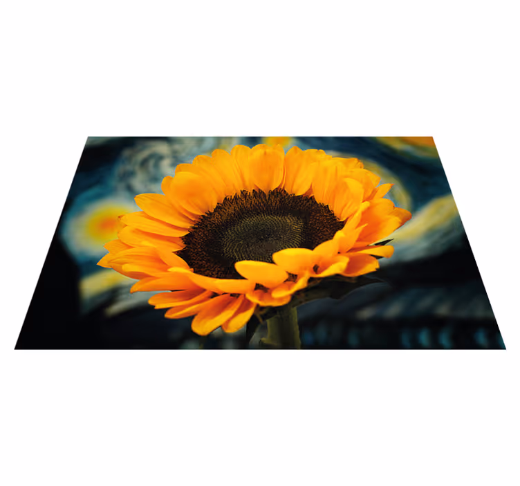Tapis vinyle plantes tournesol en fleurs éclatantes - TenStickers