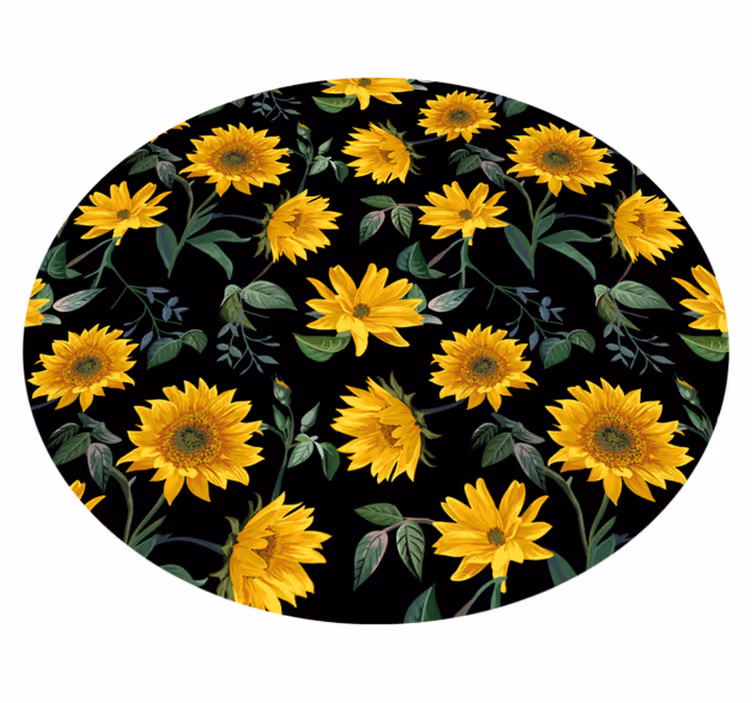 Tapis vinyle plantes motif floral de tournesol - TenStickers
