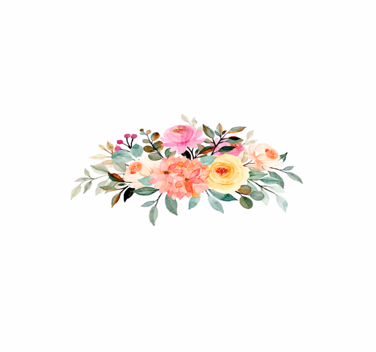 tapis vinyle couloir Fleurs dessinées avec de la peinture - TenStickers