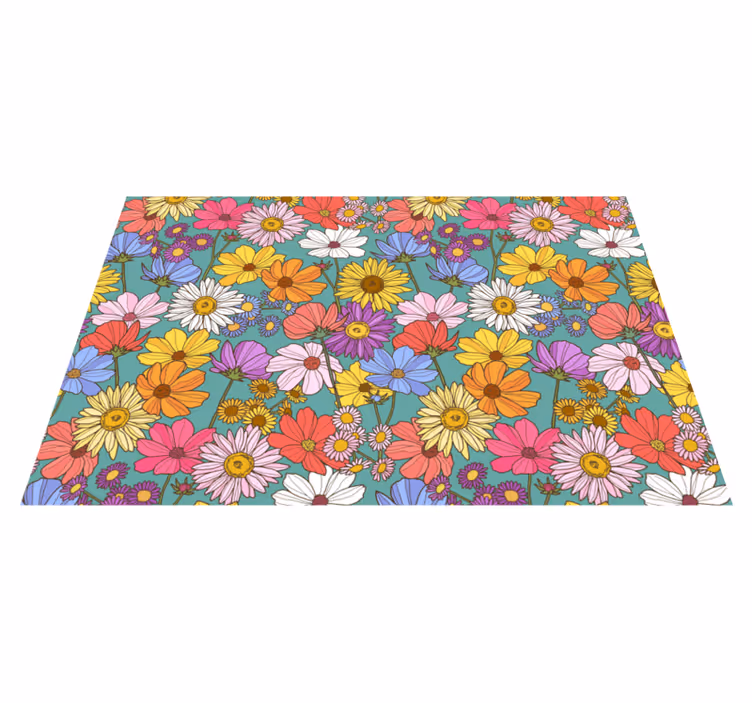 Tapis vinyle plantes motif coloré et lumineux - TenStickers