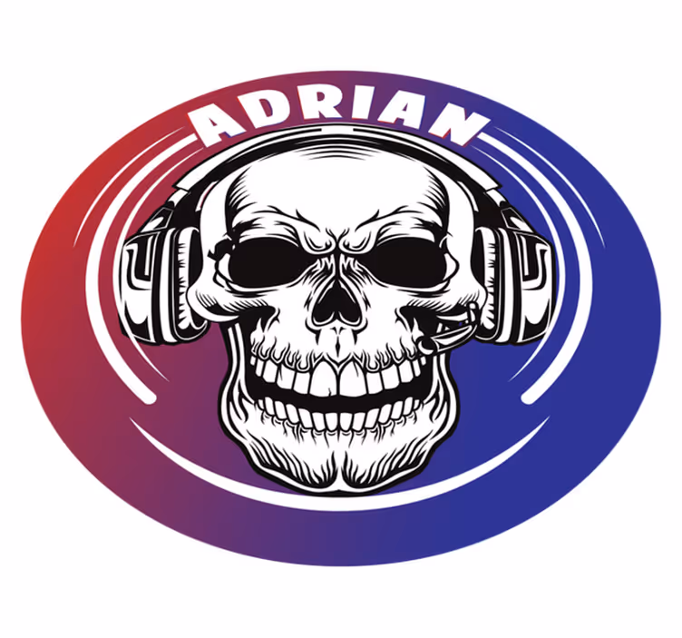 Tapis vinyle ado casque crâne personnalisé - TenStickers
