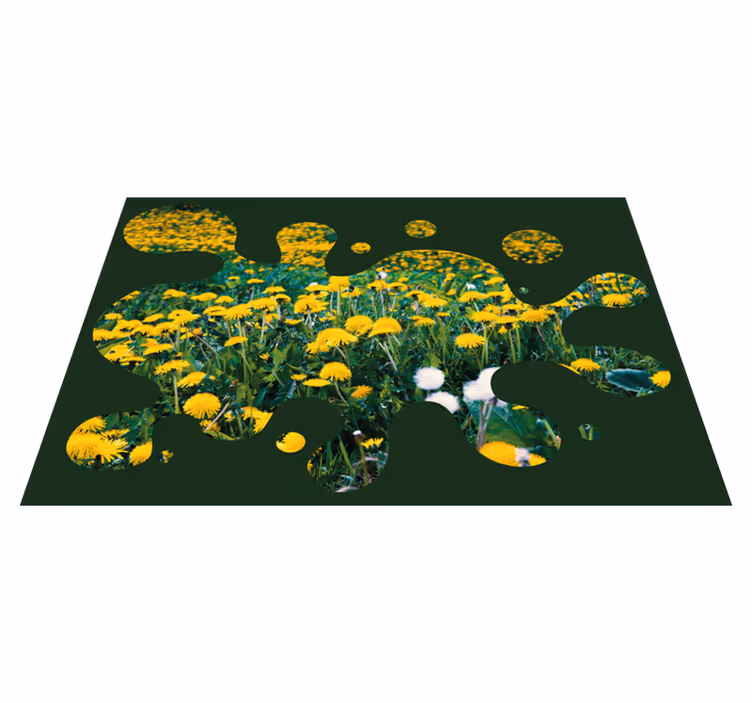 Tapis vinyle plantes champ de pissenlits - TenStickers