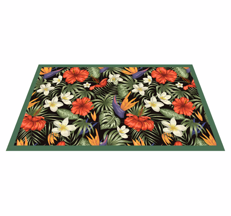 Tapis vinyle plantes motif tropical coloré - TenStickers