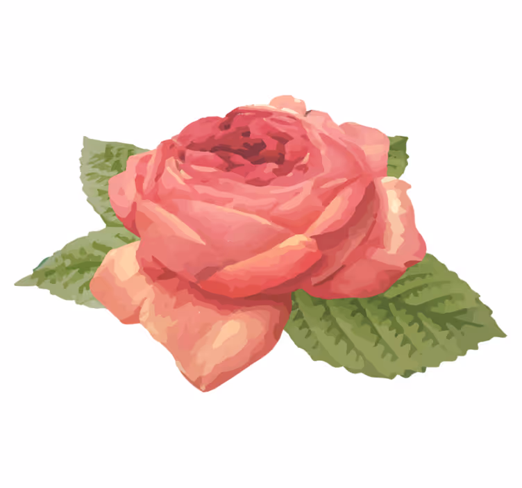 Tapis vinyle plantes fleur de rose vibrante - TenStickers