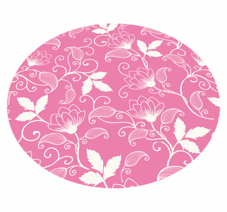 Tapis vinyle plantes tourbillons floraux roses - TenStickers