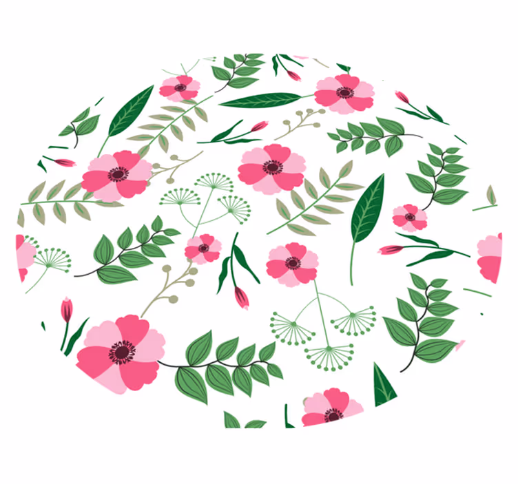 Tapis vinyle plantes charmant motif floral - TenStickers