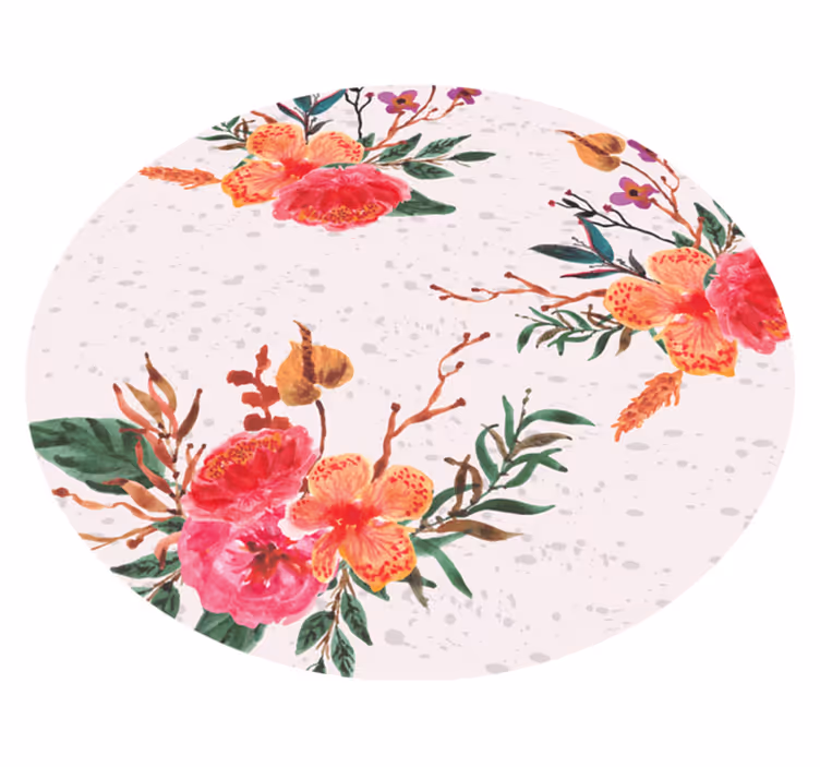 Tapis vinyle plantes pivoines et orchidées - TenStickers