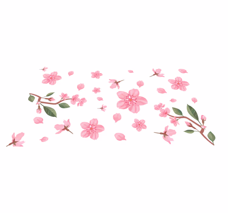 Tapis vinyle plantes motif de fleurs roses - TenStickers