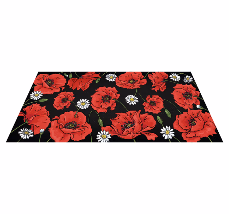 Tapis vinyle plantes illustration florale vibrante - TenStickers