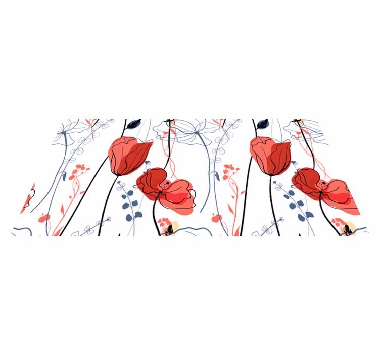 Tapis vinyle plantes grâce de la fleur cramoisie - TenStickers
