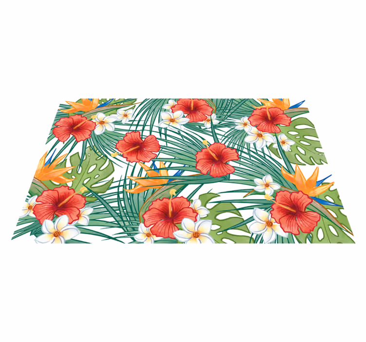 Tapis vinyle plantes thème floral tropical - TenStickers