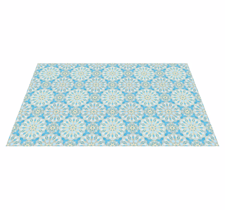 Tapis vinyle carreaux de ciment motifs floraux complexes - TenStickers
