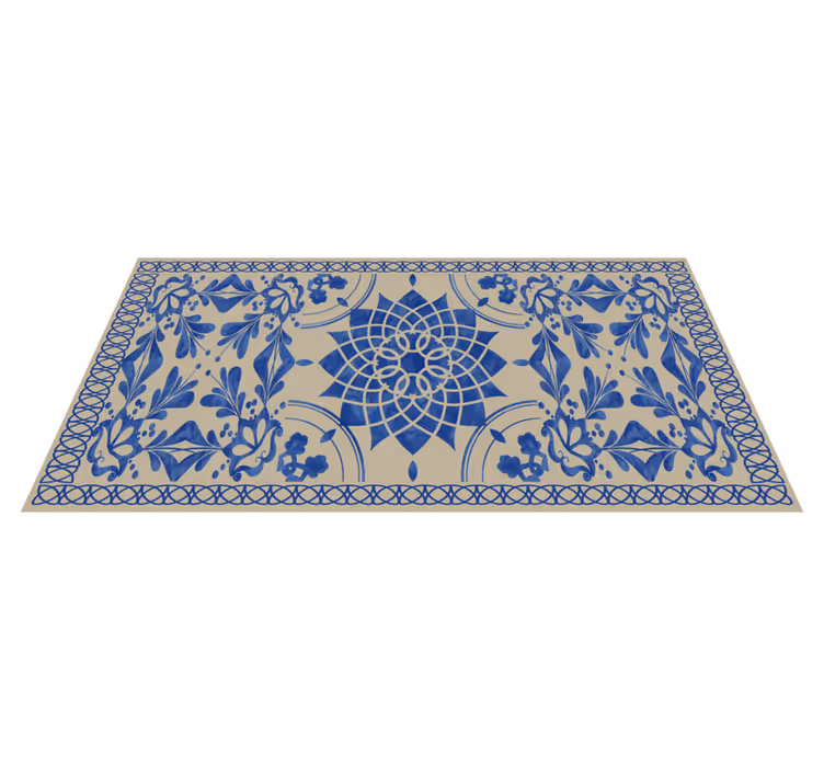 Tapis vinyle mandala motif botanique complexe - TenStickers