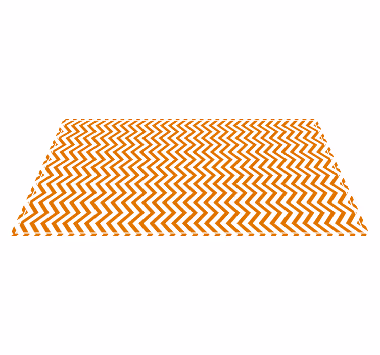 tapis vinyle salon Motifs en zigzag orange et blanc - TenStickers