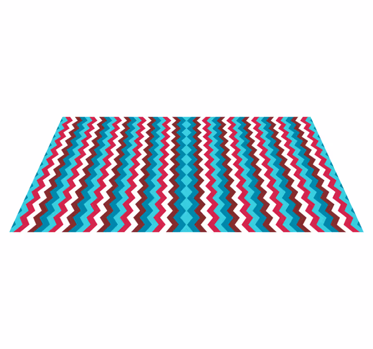 Tapis vinyle géométrique motif de vagues en zigzag - TenStickers