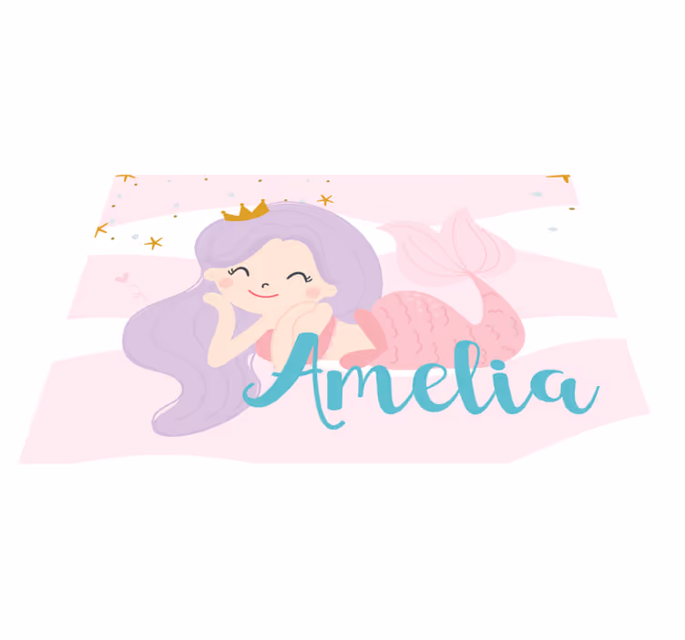 Tapis vinyle avec nom Nom de princesse sirène - TenStickers