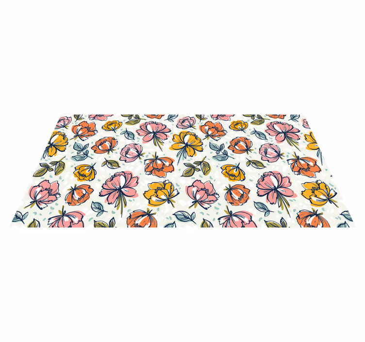 Tapis vinyle plantes conception de jardin fleuri - TenStickers
