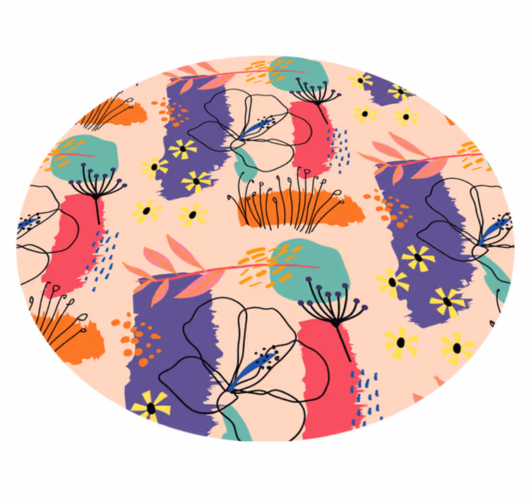 Tapis vinyle plantes motifs floraux lumineux - TenStickers