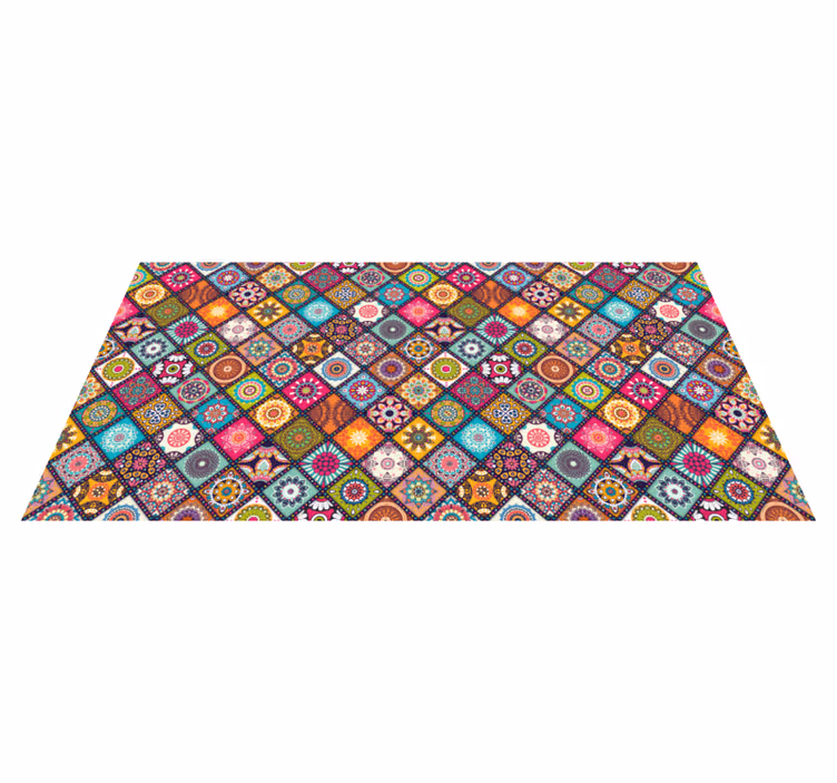 Tapis vinyle carreaux de ciment décoratif vibrant - TenStickers