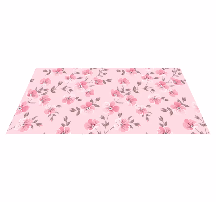 Tapis vinyle plantes harmonie florale rose - TenStickers