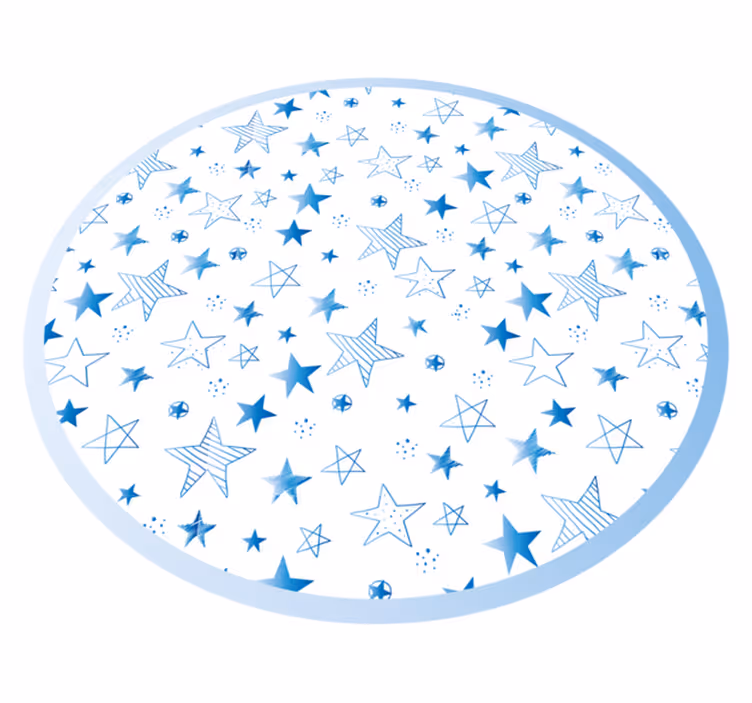 Tapis vinyle bébé motif bleu étoilé - TenStickers