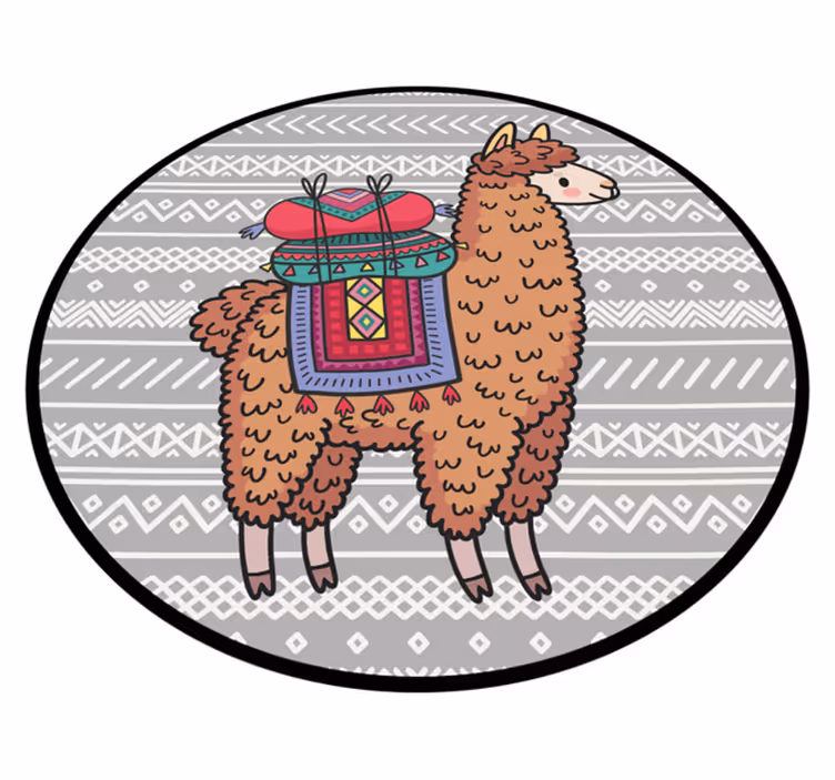 Tapis vinyle autres tapis lama avec selle - TenStickers