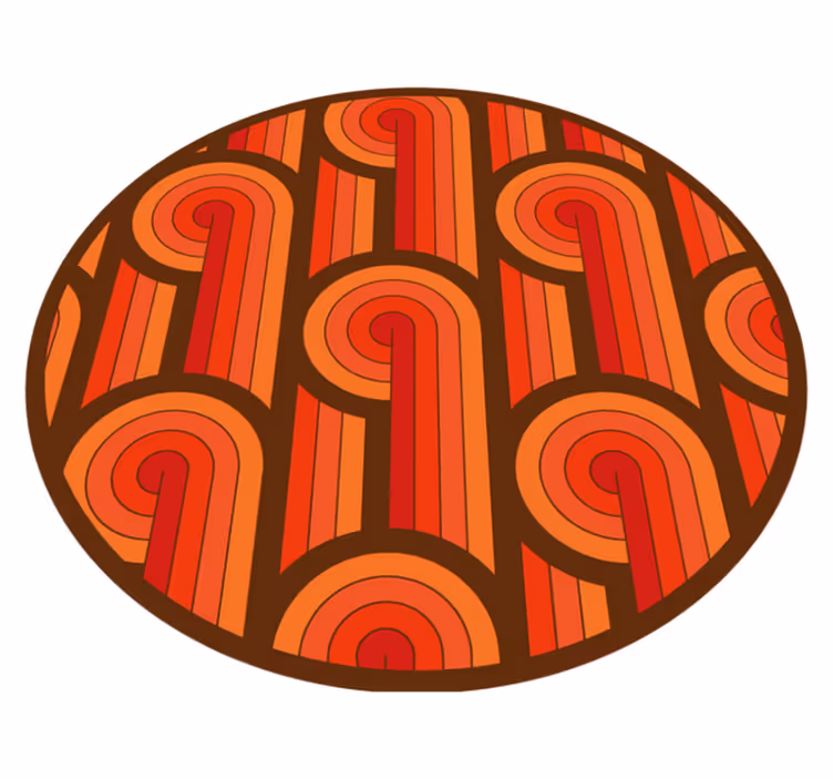 Tapis vinyle rond motif circulaire vintage - TenStickers