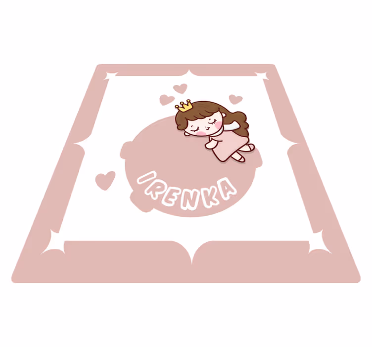 Tapis vinyle avec nom Petite princesse en boule - TenStickers