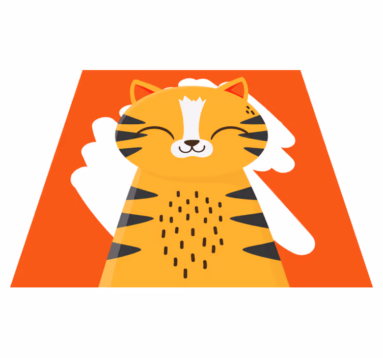 Tapis vinyle bébé conception de tigre heureux - TenStickers