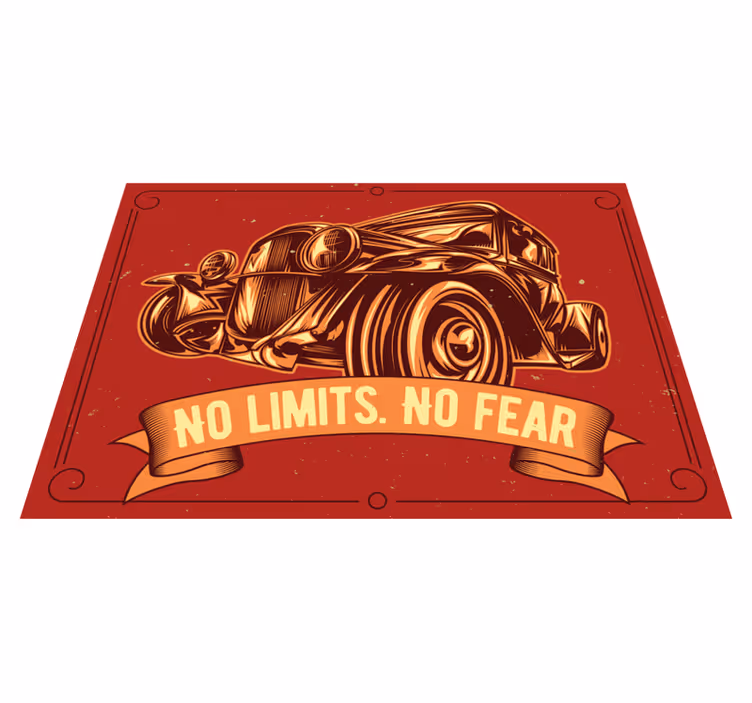 Tapis vinyle citation illustration de voiture classique - TenStickers