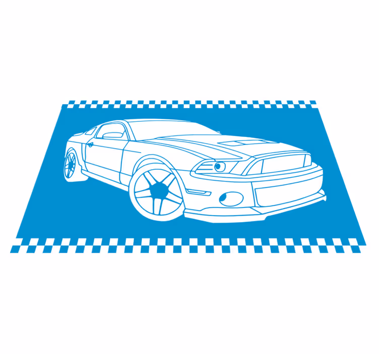 Tapis vinyle route contour de voiture de course - TenStickers
