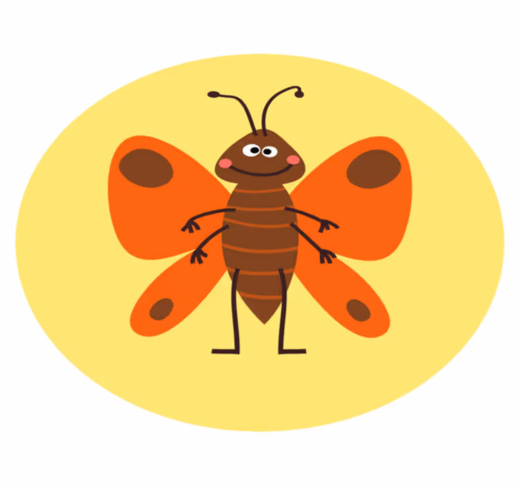Tapis vinyle pour enfants personnage de papillon joyeux - TenStickers