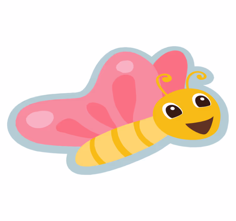 Tapis vinyle pour enfants personnage de papillon coloré - TenStickers
