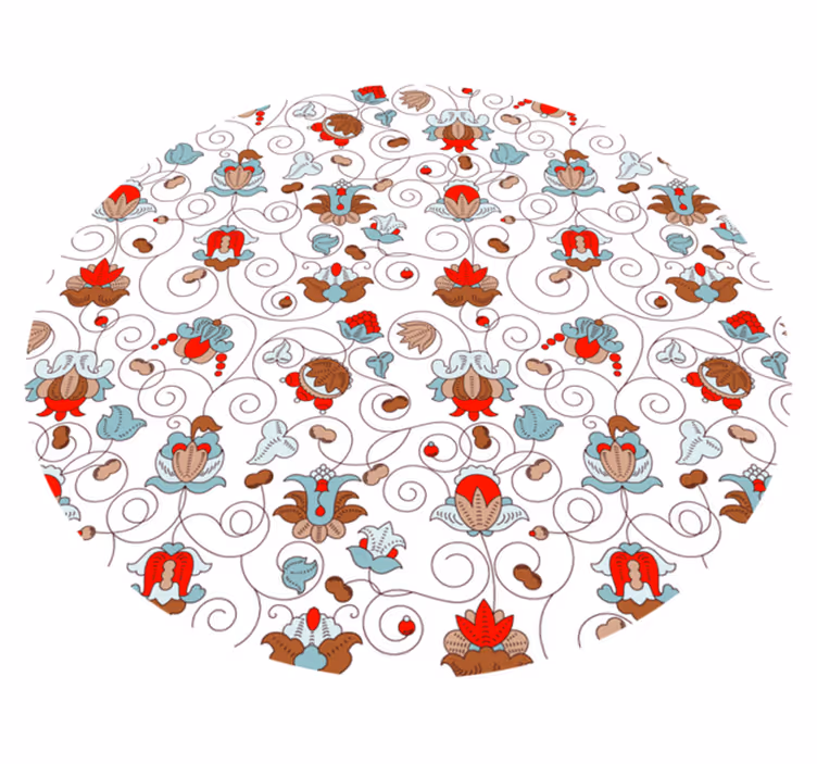 Tapis vinyle plantes accent circulaire en spirale botanique - TenStickers
