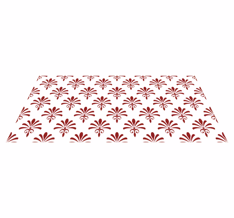 Tapis vinyle design moderne motif floral rouge - TenStickers