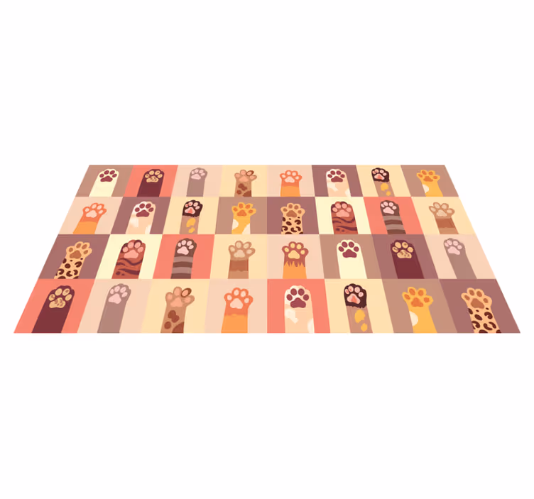 Tapis vinyle animal Dessin animé de pattes de chat - TenStickers