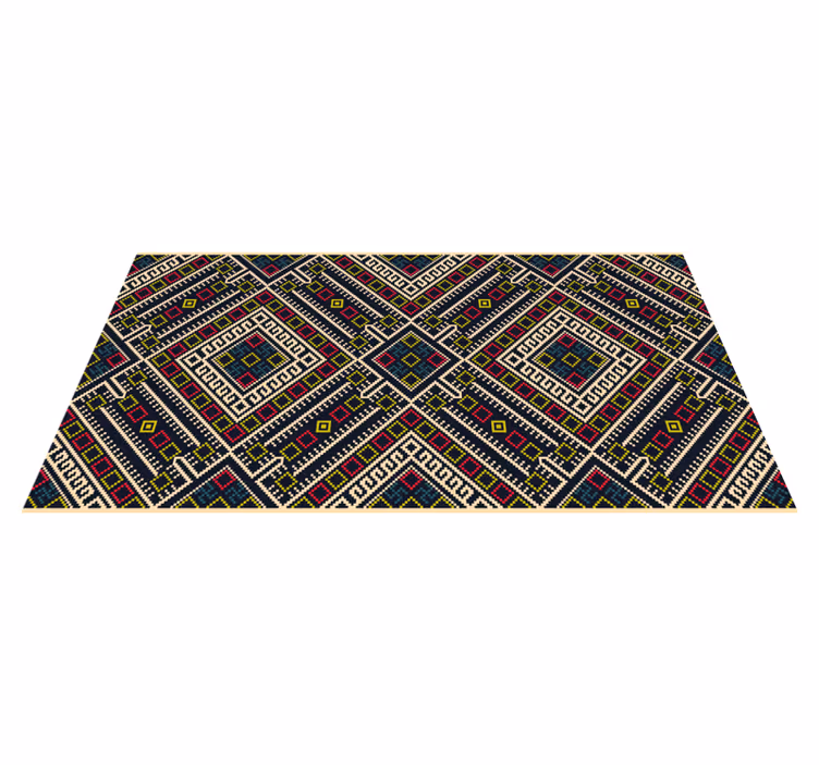 Tapis vinyle salon vinylee géométrique zentangle - TenStickers