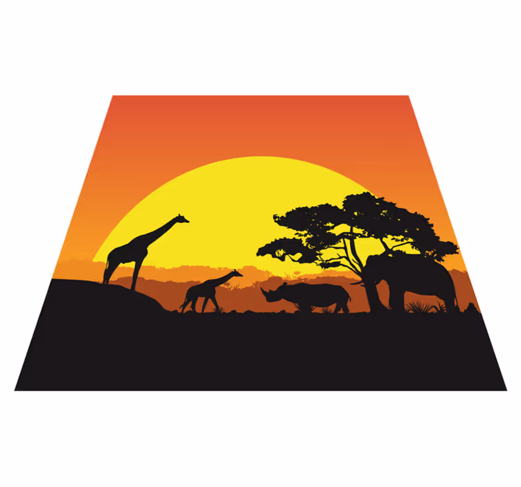 Tapis vinyle moderne Savane africaine - TenStickers