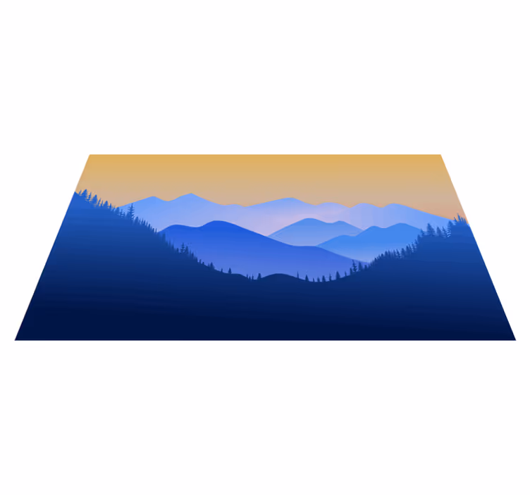 Tapis vinyle moderne Silhouette des montagnes - TenStickers