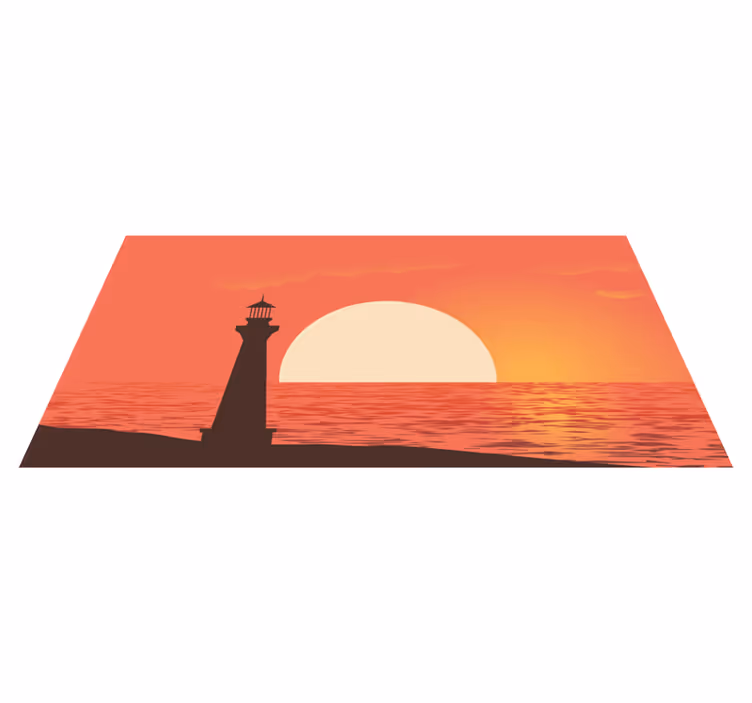 Tapis vinyle nature vue sur le coucher de soleil côtier - TenStickers